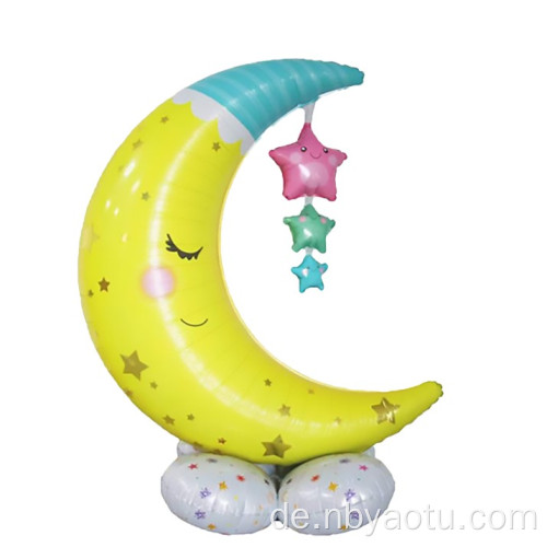 Party Baby Moon Star 3D -Folienballons mit Basis